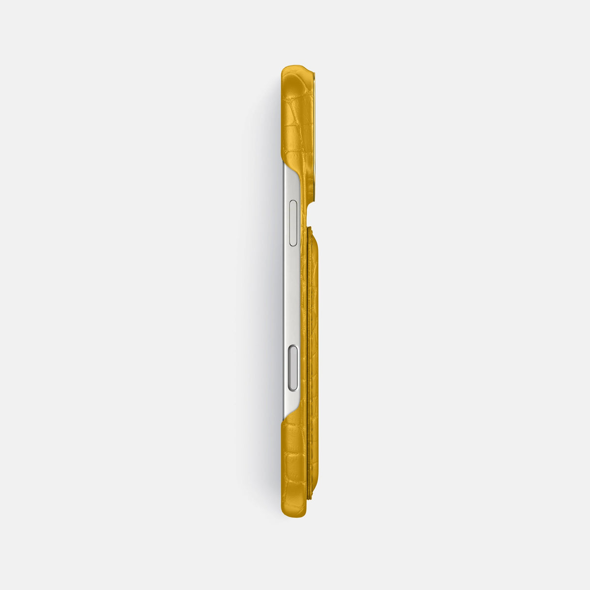 Double Card Case For iPhone 18 Pro Max In Alligator -3 | Yellow-Gold