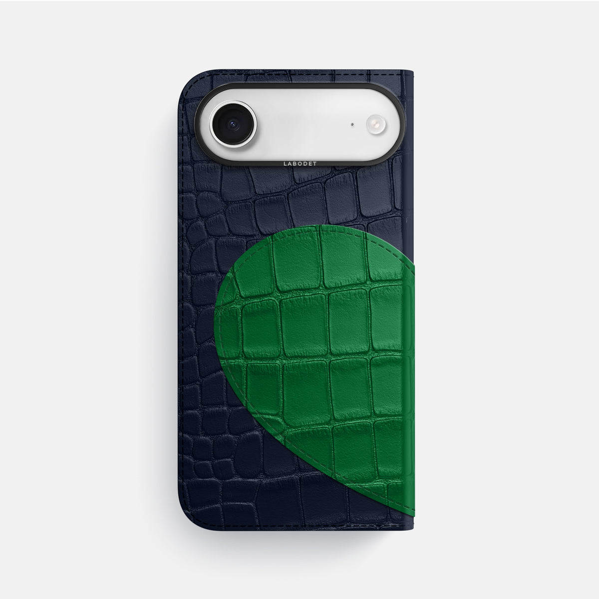 Folio Case With Heart For iPhone 17 Air In Alligator -3 | Navy-Blue-Black