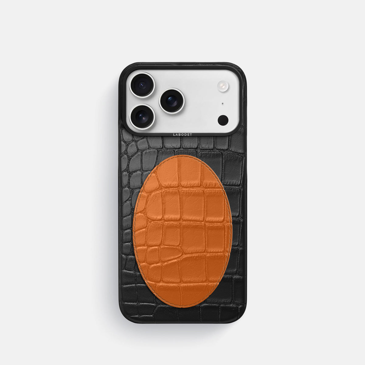 Classic Case With Oval For iPhone 18 Pro In Alligator -1 | Black-Black