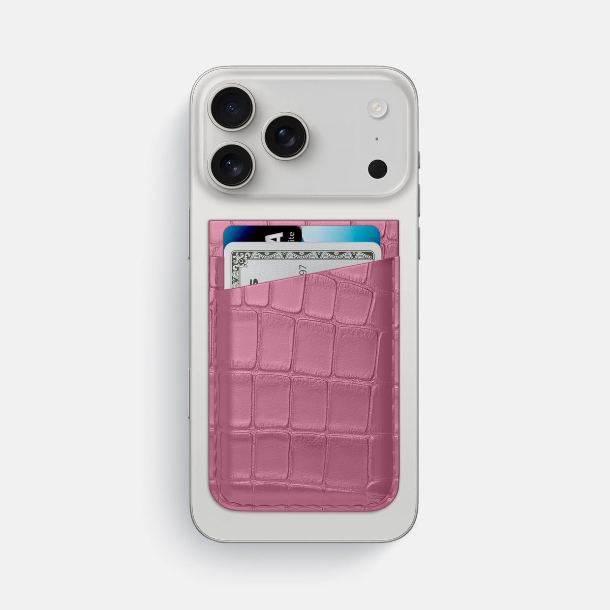 MagSafe Wallet For iPhone 18 Pro Max In Alligator -1 | Pink-Lagoon