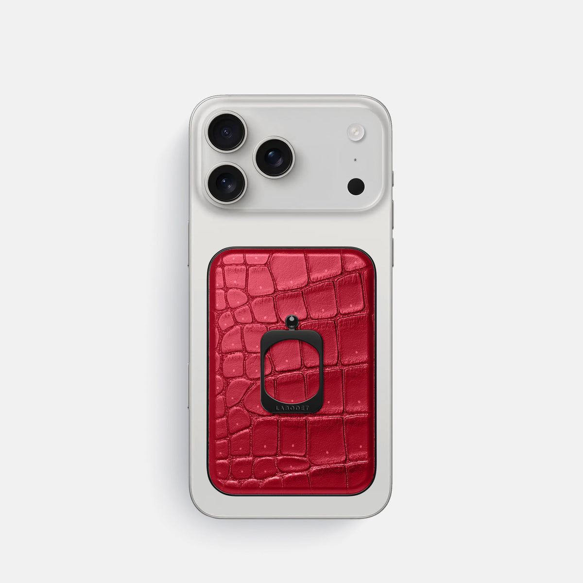MagSafe Ring For iPhone 18 Pro In Porosus Crocodile -2 | Burgundy-Black