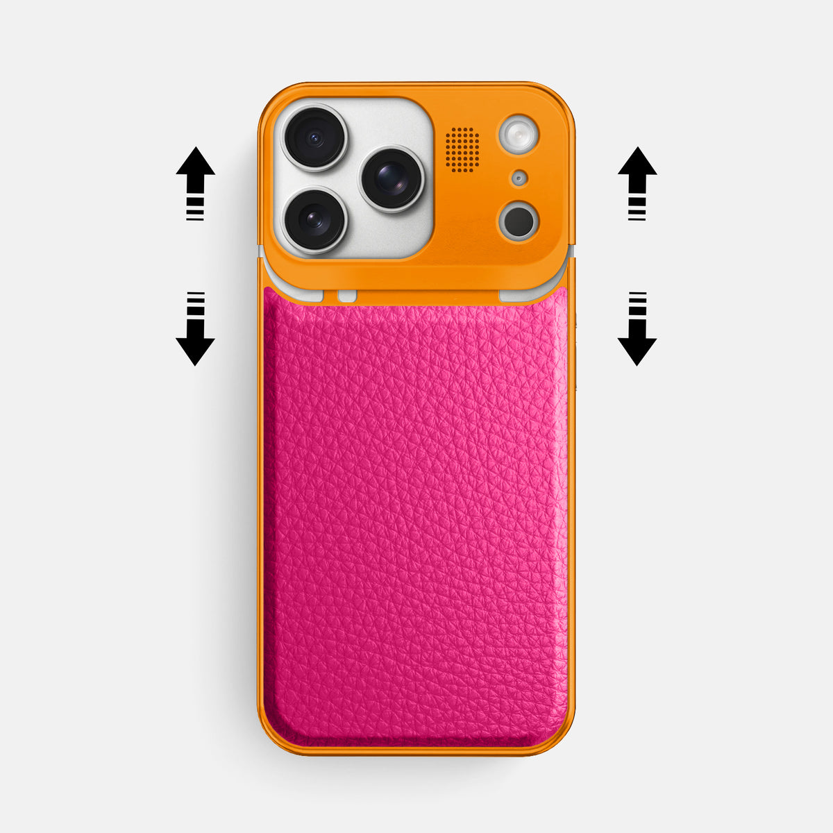 Metal Case For iPhone 17 Pro Max In Calf -2 | Magenta-Orange