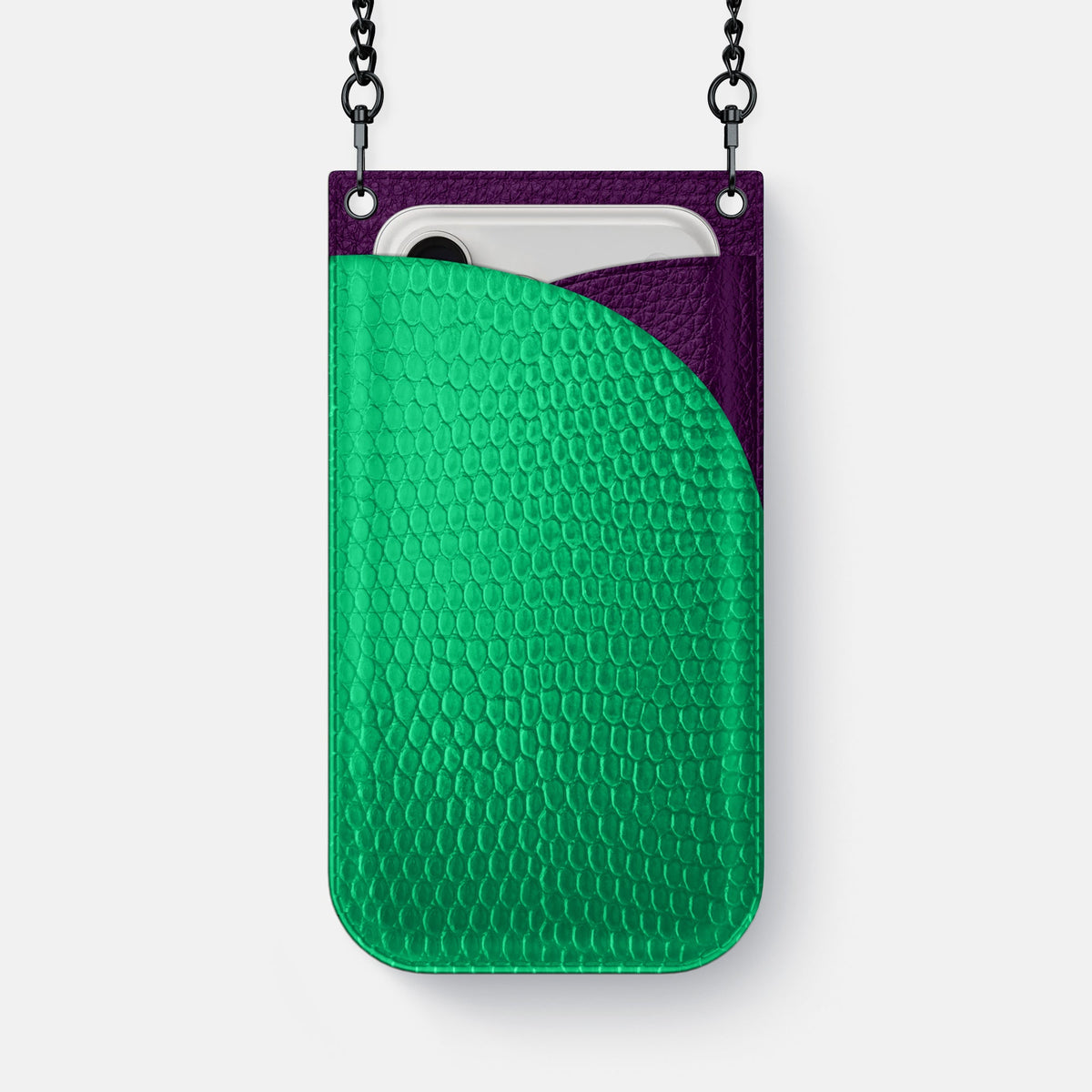 Crossbody Bag For iPhone 18 Pro Max In Lizard -1 | Apple-Green-Black