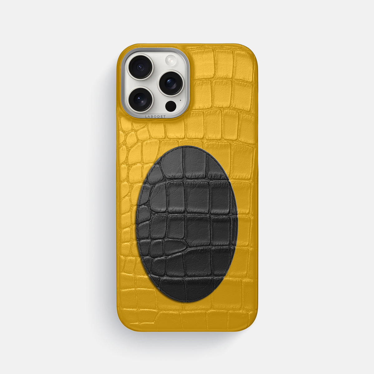 Classic Case With Oval For iPhone 16 Pro Max In Alligator -1 | Yellow-Steel