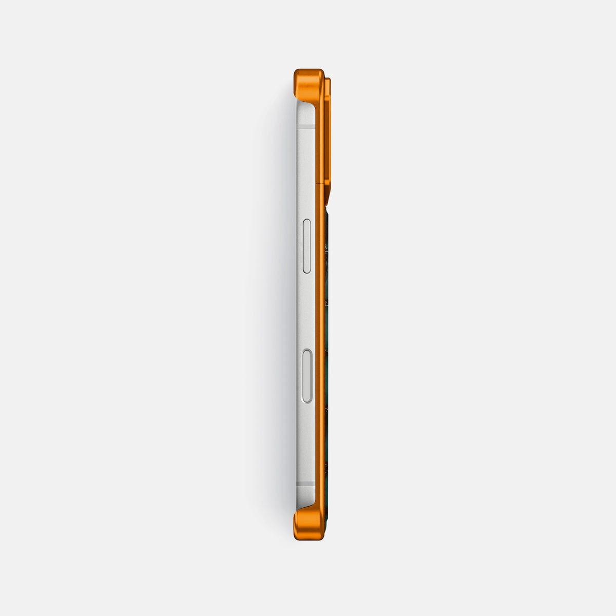 Metal Case For iPhone 17 Pro Max In Patina Alligator -3 | Green-Orange