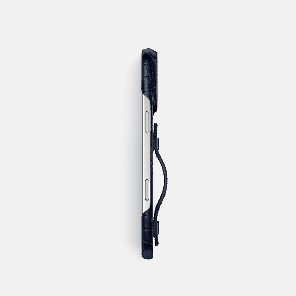 Handle Case For iPhone 17 Pro In Porosus Crocodile -3 | Deep-Blue-Sea-Black