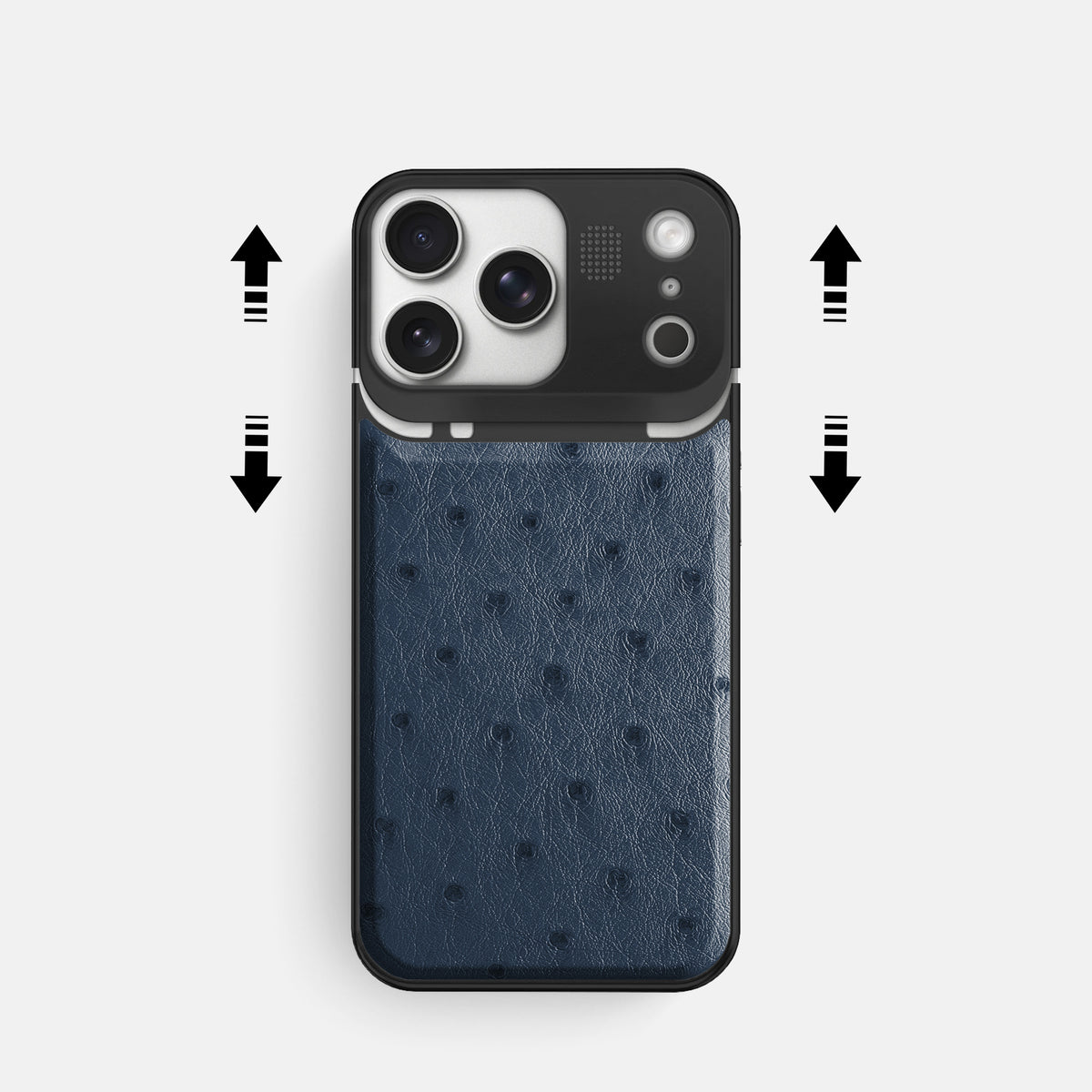 Metal Case For iPhone 17 Pro In Ostrich -2 | Navy-Blue-Black