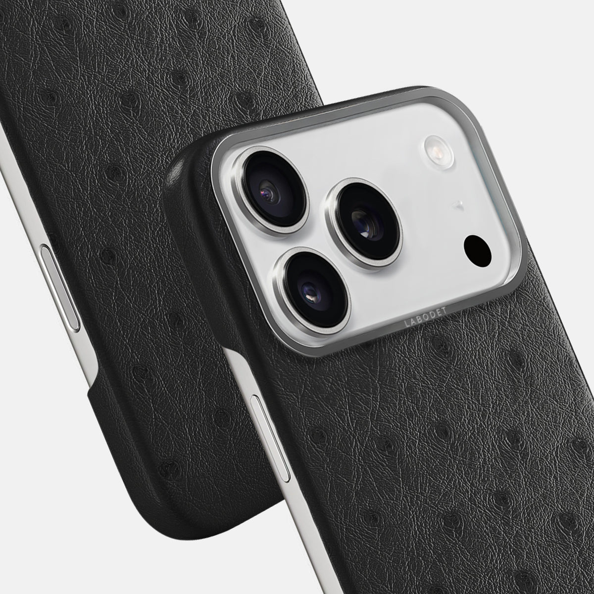 Classic Case For iPhone 17 Pro Max In Ostrich -6 | Black-Steel