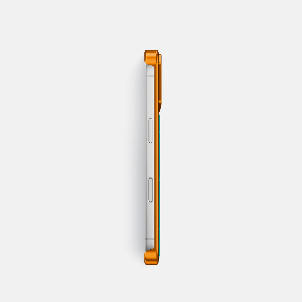 Metal Case For iPhone 17 Pro In Shiny Alligator -3 | Mint-Orange
