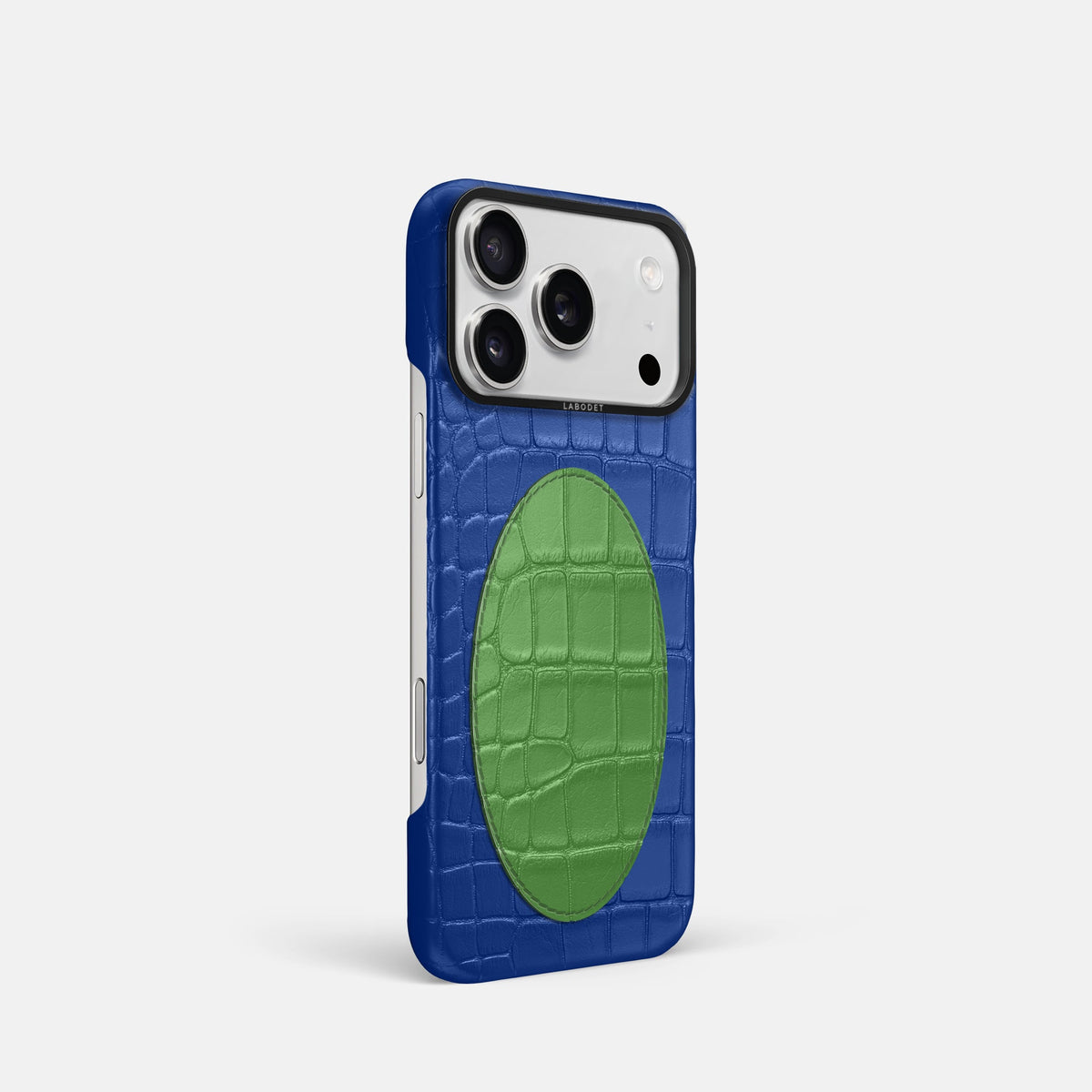 Classic Case With Oval For iPhone 18 Pro In Alligator -2 | Royal-Blue-Black
