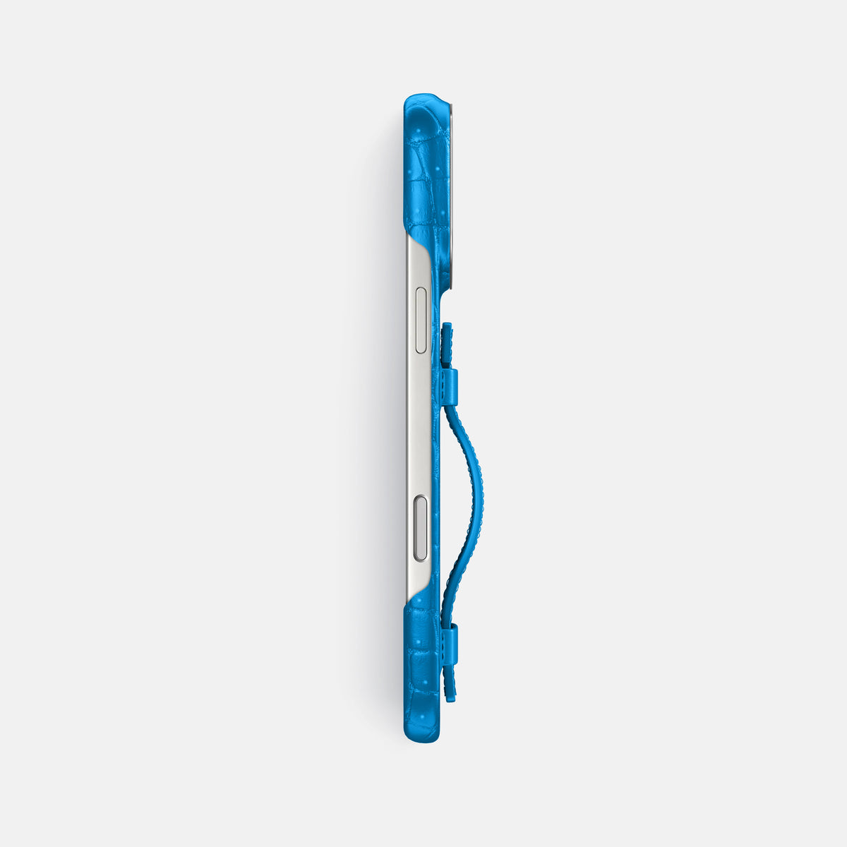 Handle Case For iPhone 17 Pro Max In Porosus Crocodile -3 | Blue-Lagoon-Steel