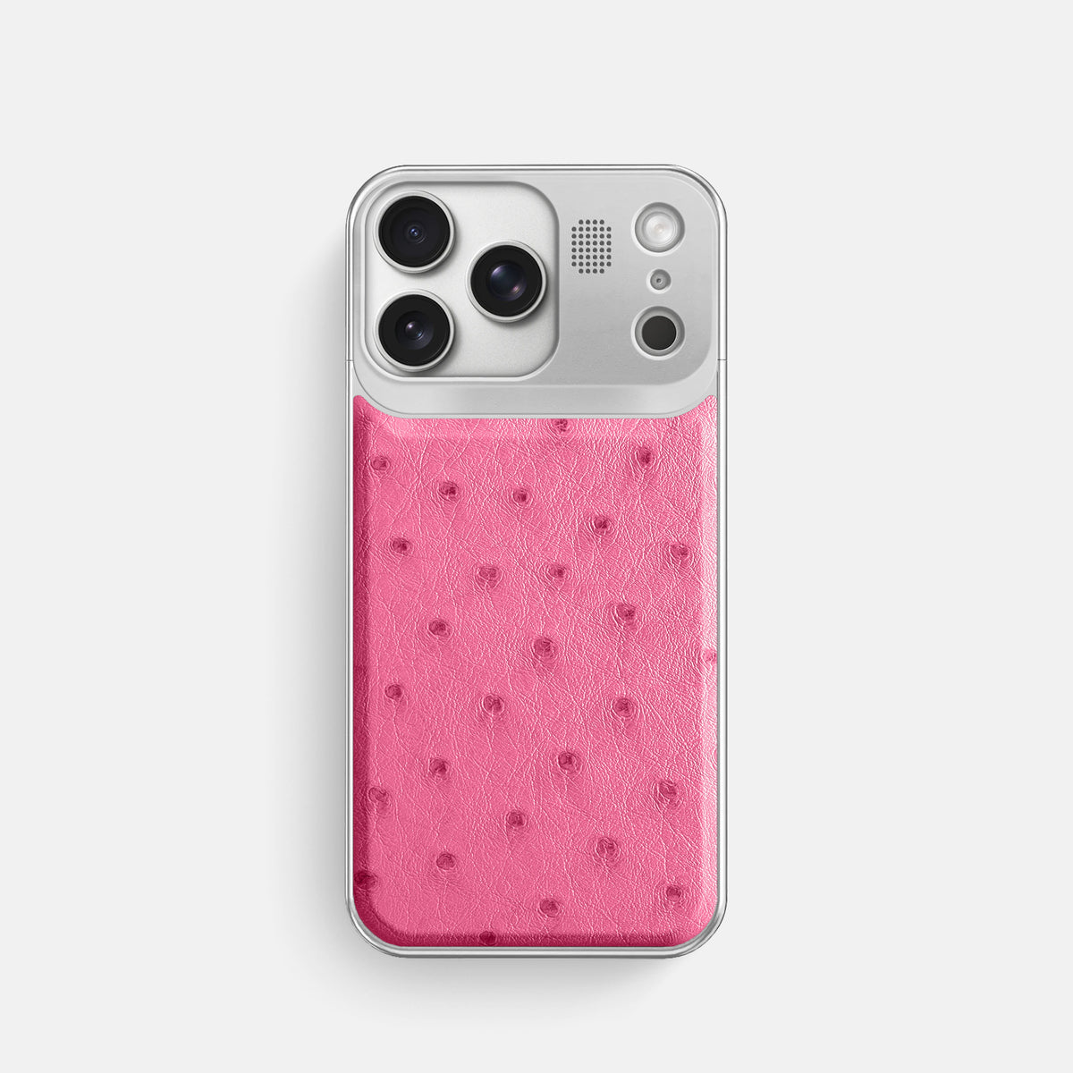 Metal Case For iPhone 17 Pro In Ostrich -1 | Pink-Steel