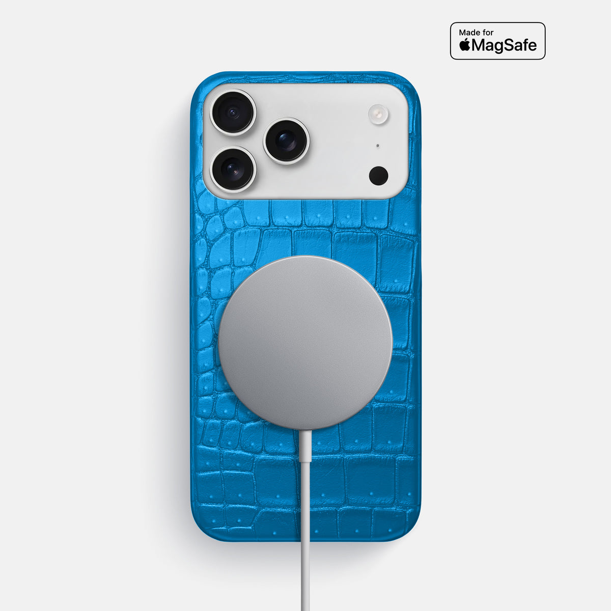 Slim Case For iPhone 17 Pro Max In Porosus Crocodile -5 | Blue-Lagoon
