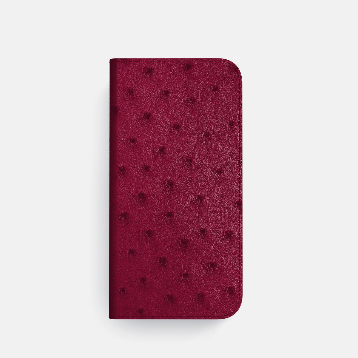 Folio Case with Card For iPhone 18 Pro In Ostrich -4 | Bordeaux-Steel