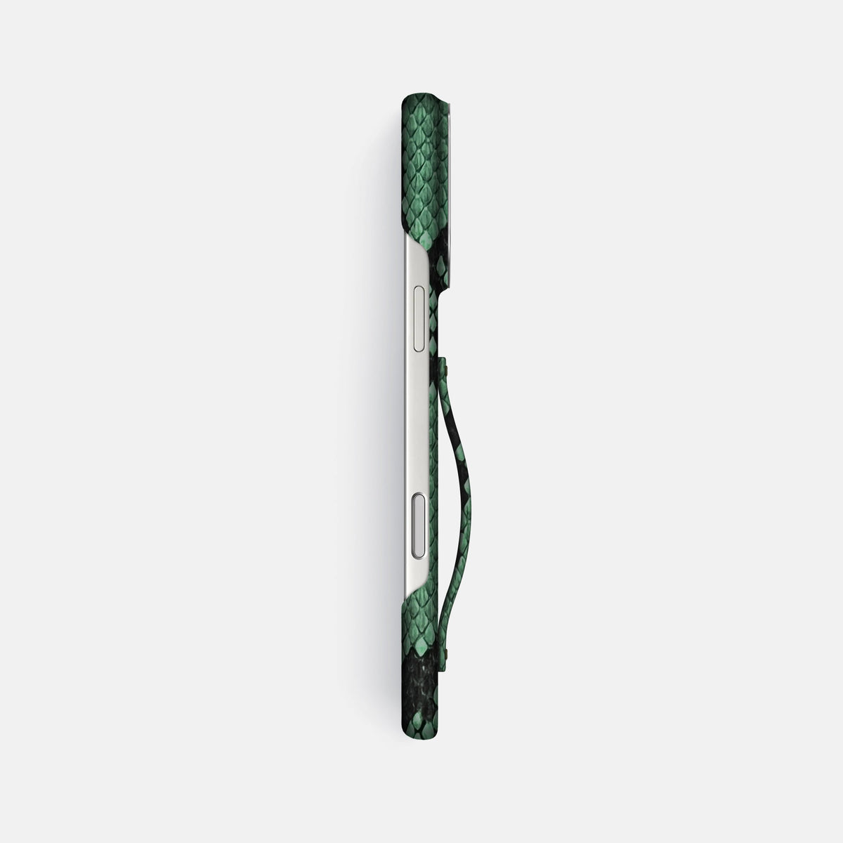 Finger Case For iPhone 18 Pro Max In Deluxe Python -3 | Forest-Green-Steel