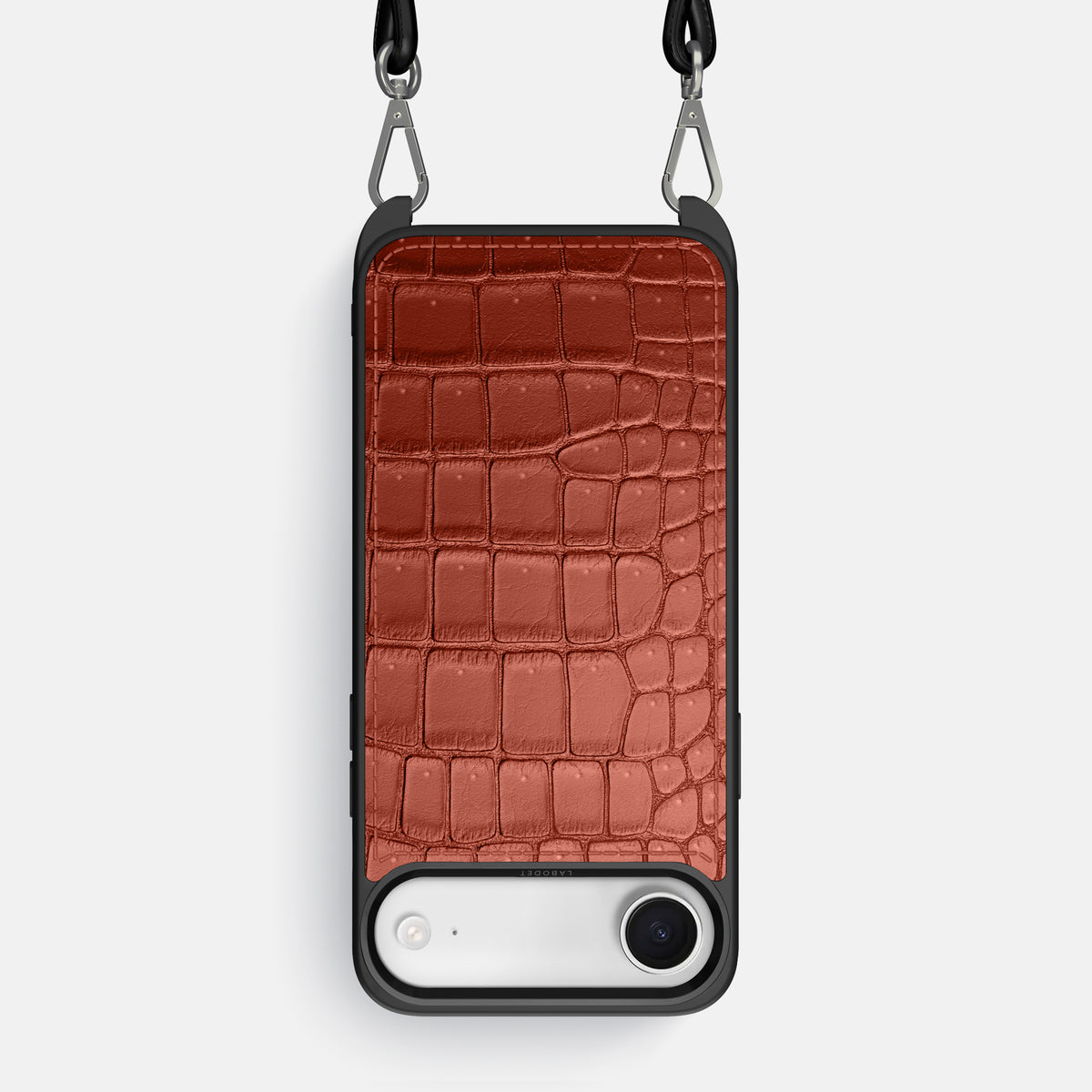 Crossbody Sport Case For iPhone 17 Air In Porosus Crocodile -1 | Mahogany-Brown