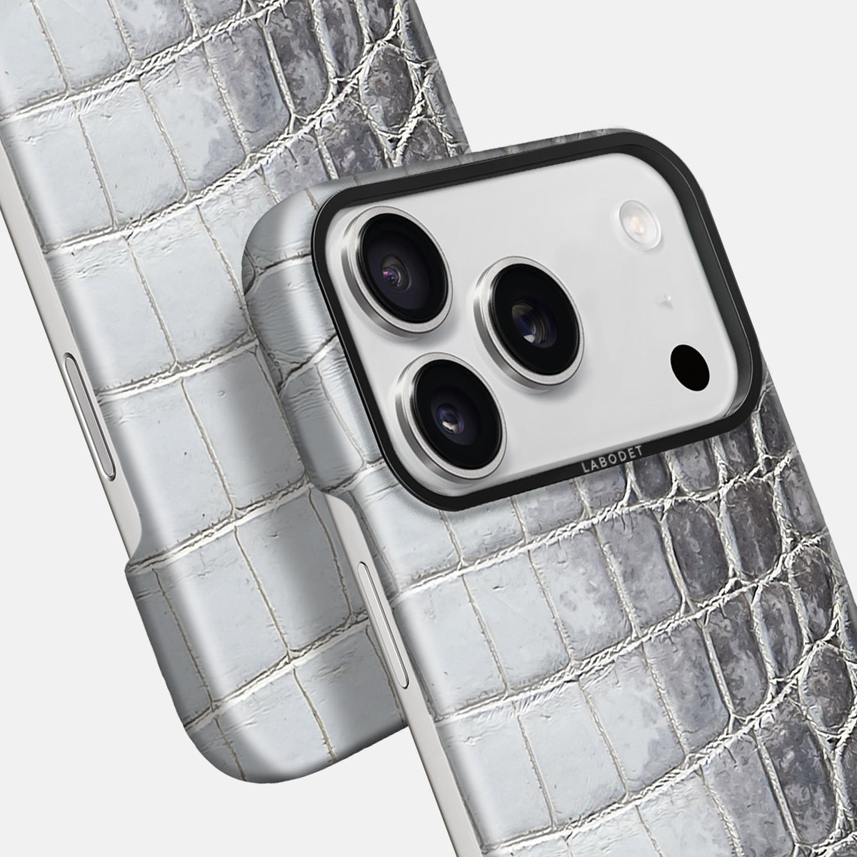 Classic Case For iPhone 18 Pro Max In Himalayan Crocodile -5 | Silver-Black