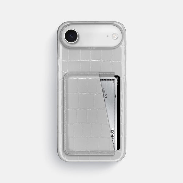 Double Card Case For iPhone 17 Air In Shiny Alligator