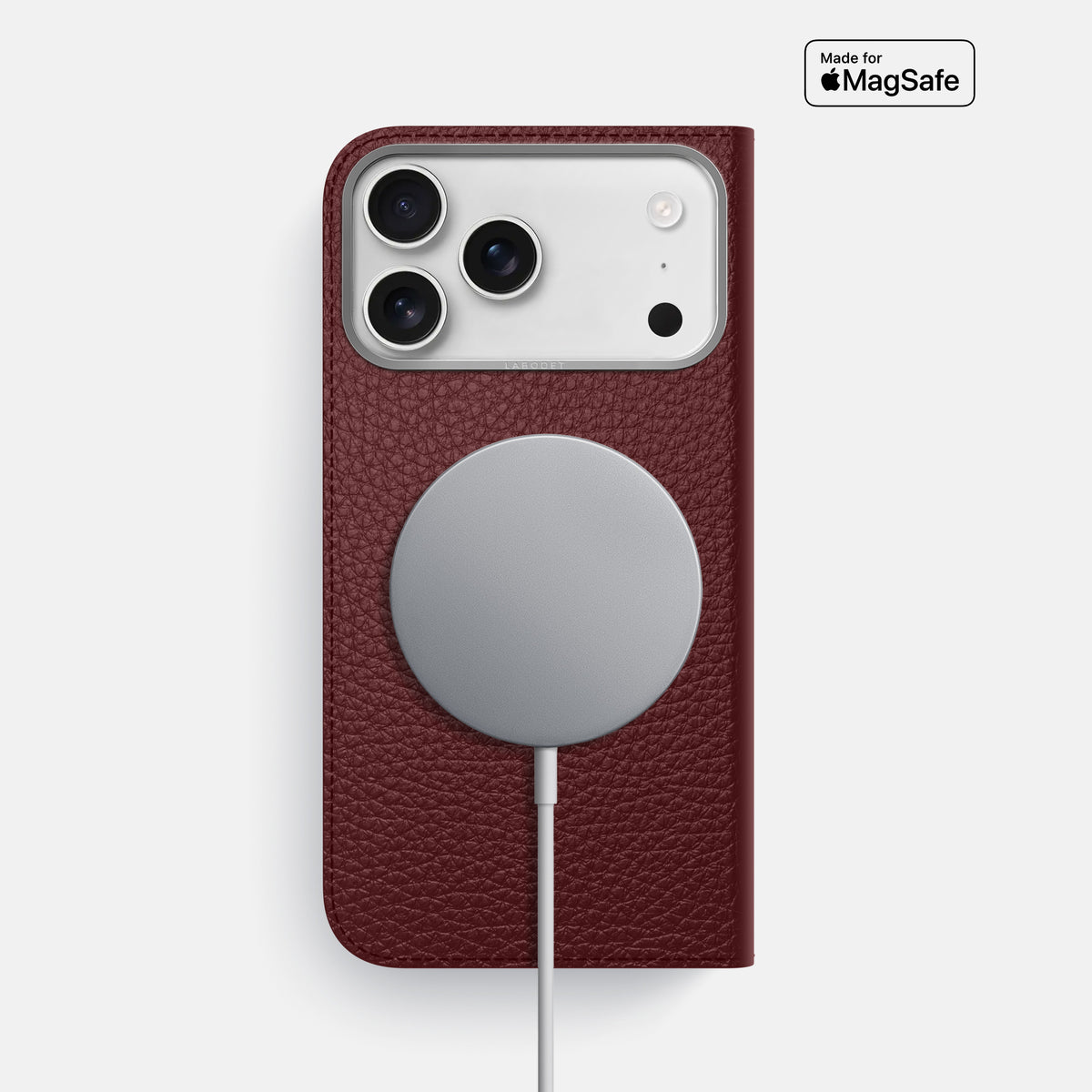 Folio Case For iPhone 17 Pro Max In Calf -3 | Bordeaux-Steel