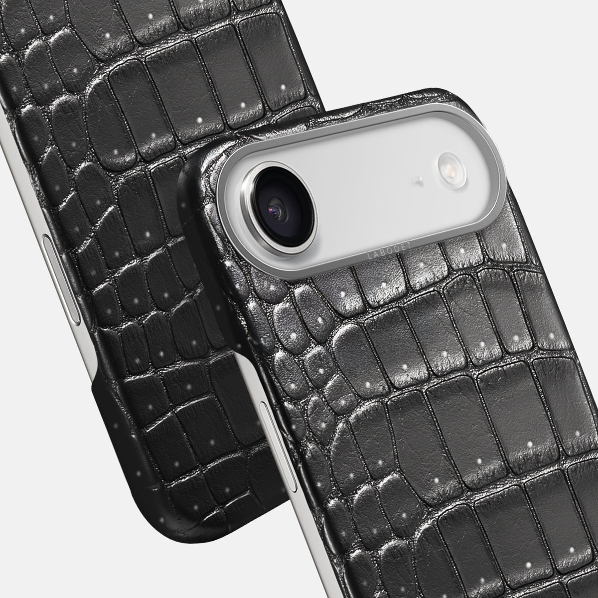 Classic Case For iPhone 17 Air In Porosus Crocodile -6 | Shiny-Black-Steel