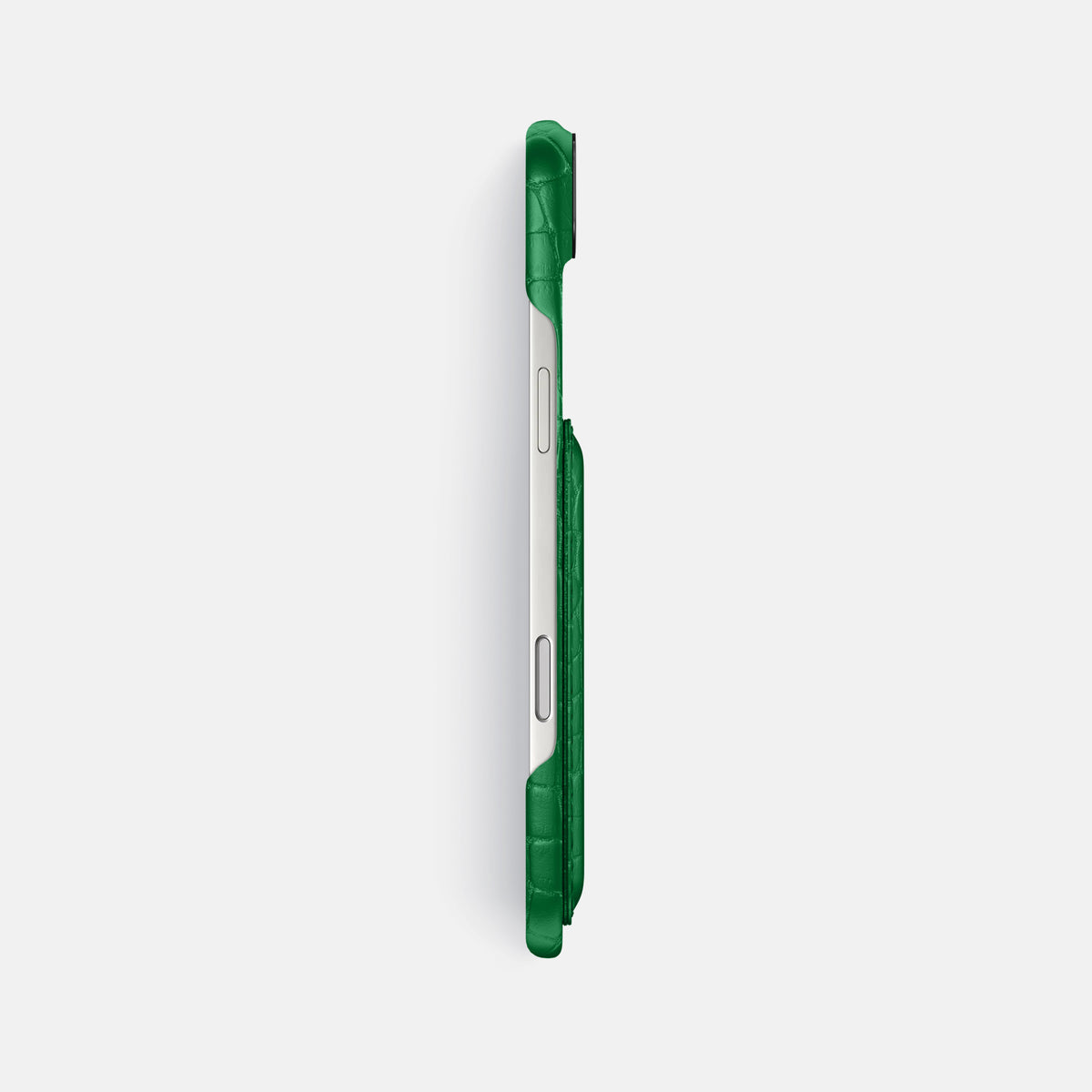 Double Card Case For iPhone 17 Air In Alligator -3 | Forest-Green-Black