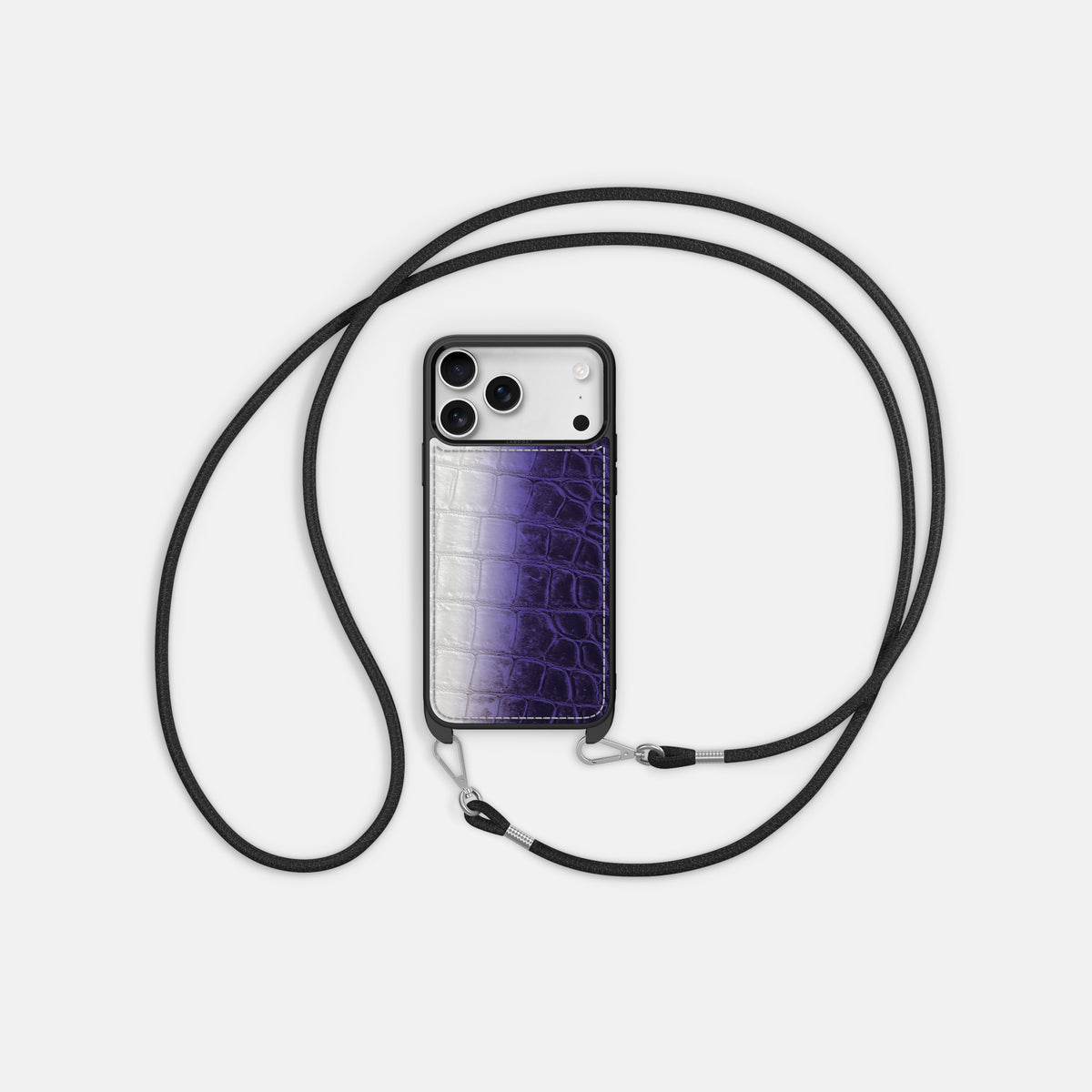 Crossbody Sport Case For iPhone 17 Pro In Himalayan Crocodile -5 | Purple