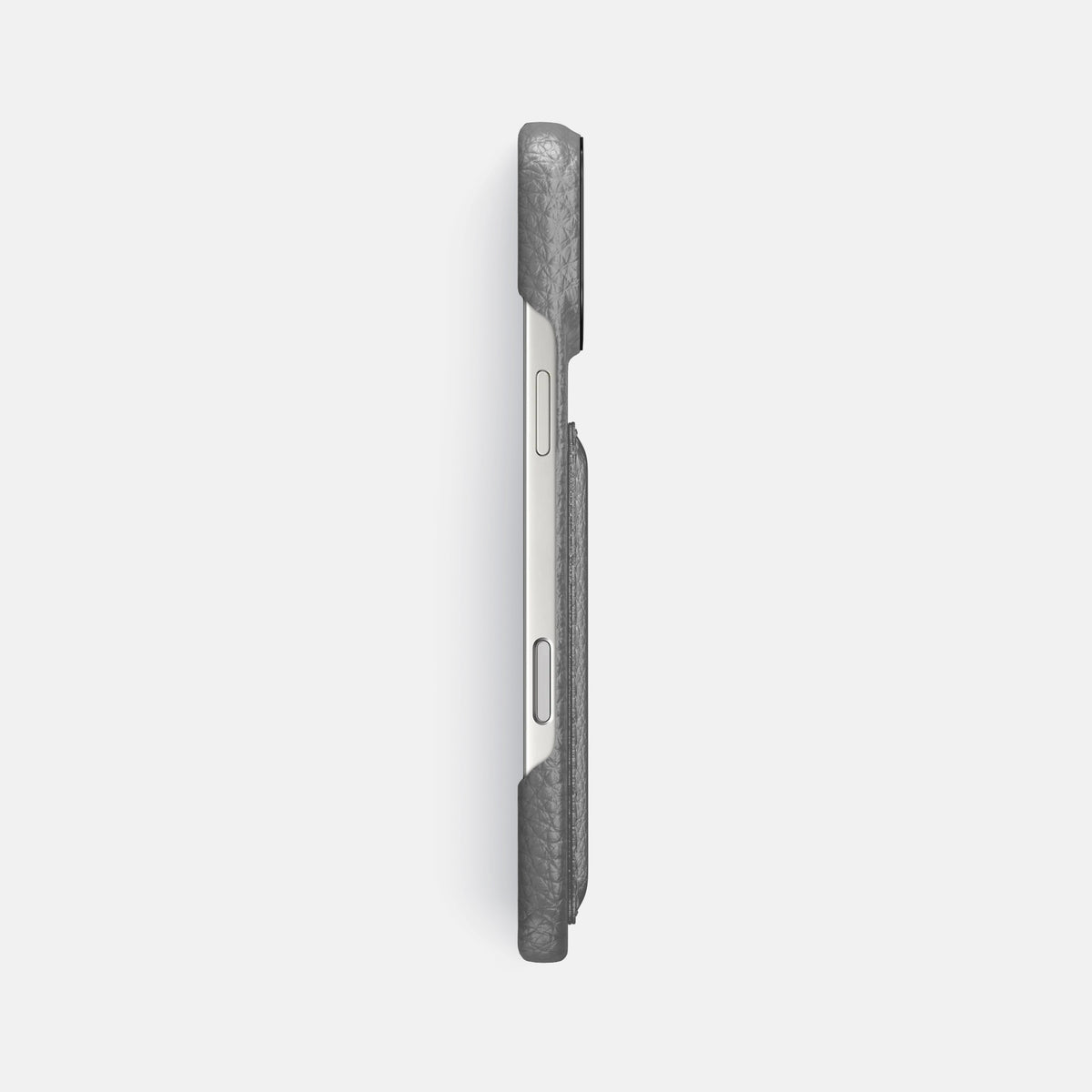 Double Card Case For iPhone 17 Pro Max In Calf -3 | Souris-Black