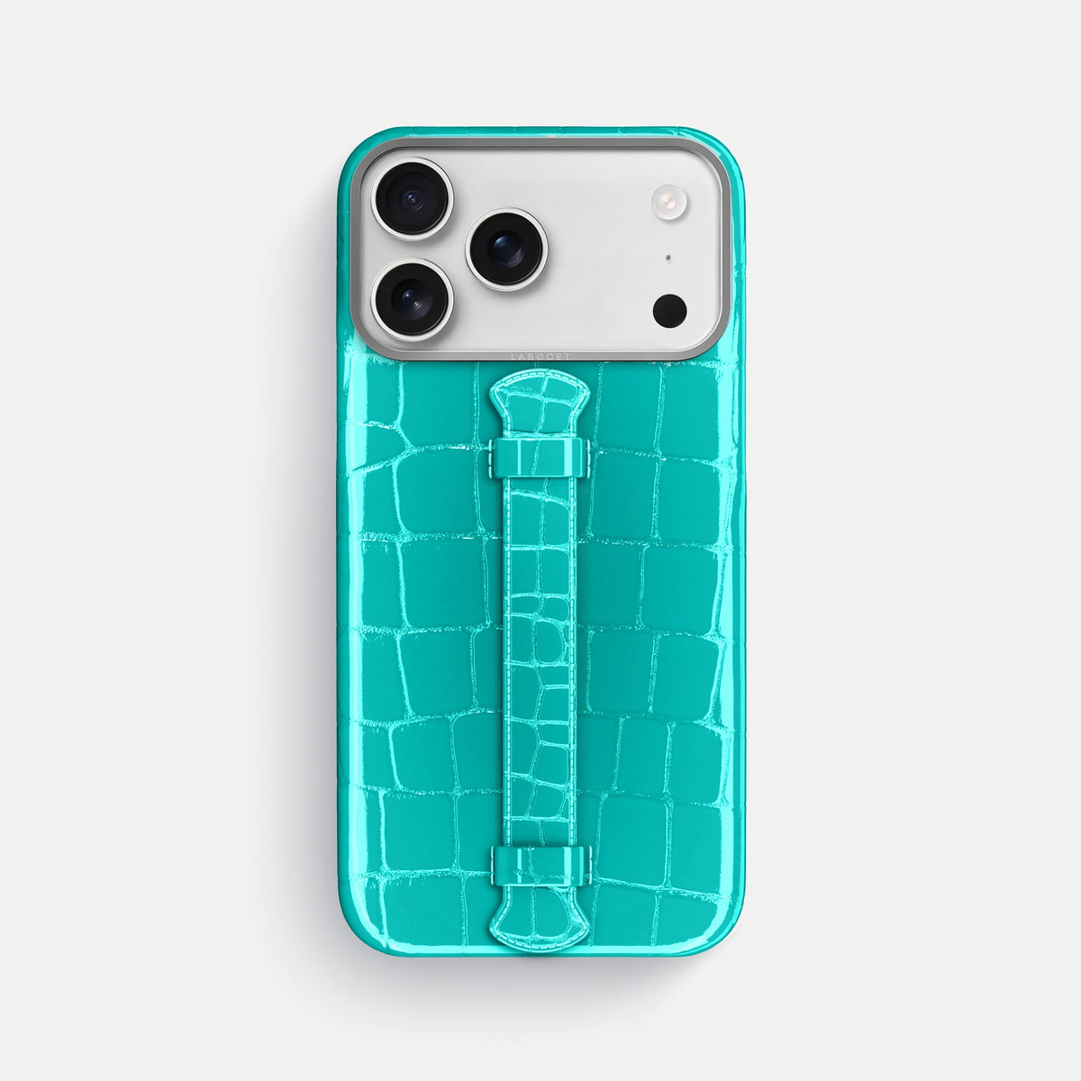Center Handle For iPhone 18 Pro Max In Shiny Alligator -1 | Mint-Steel