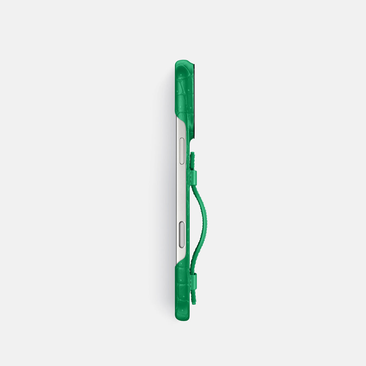Handle Case For iPhone 17 Pro In Porosus Crocodile -3 | Cactus-Green-Black