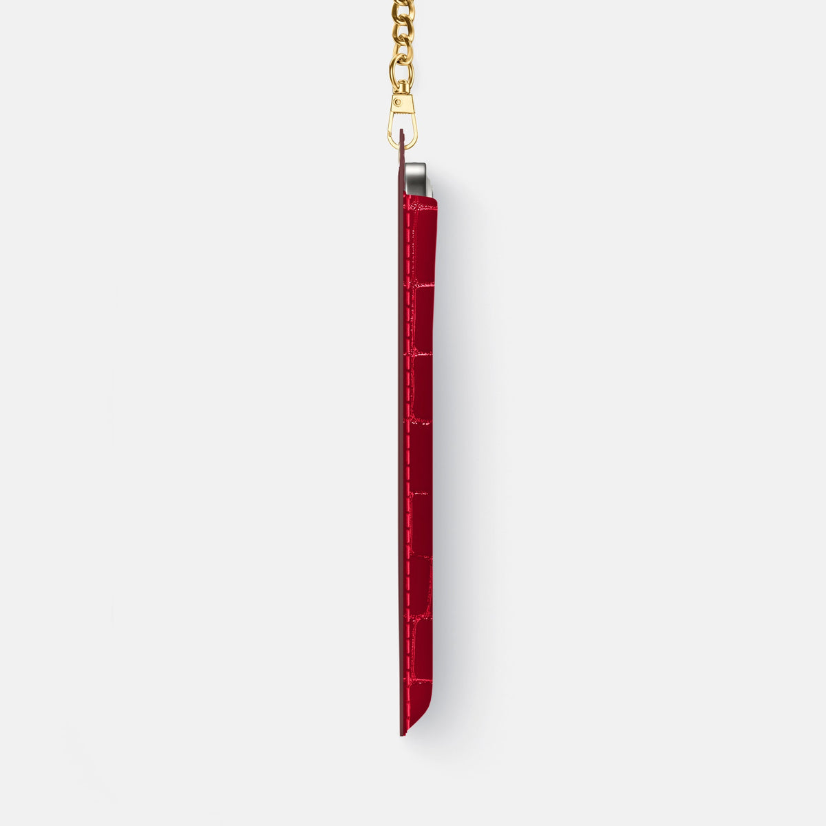 Crossbody Bag For iPhone 18 Pro Max In Shiny Alligator -4 | Cherry-Gold