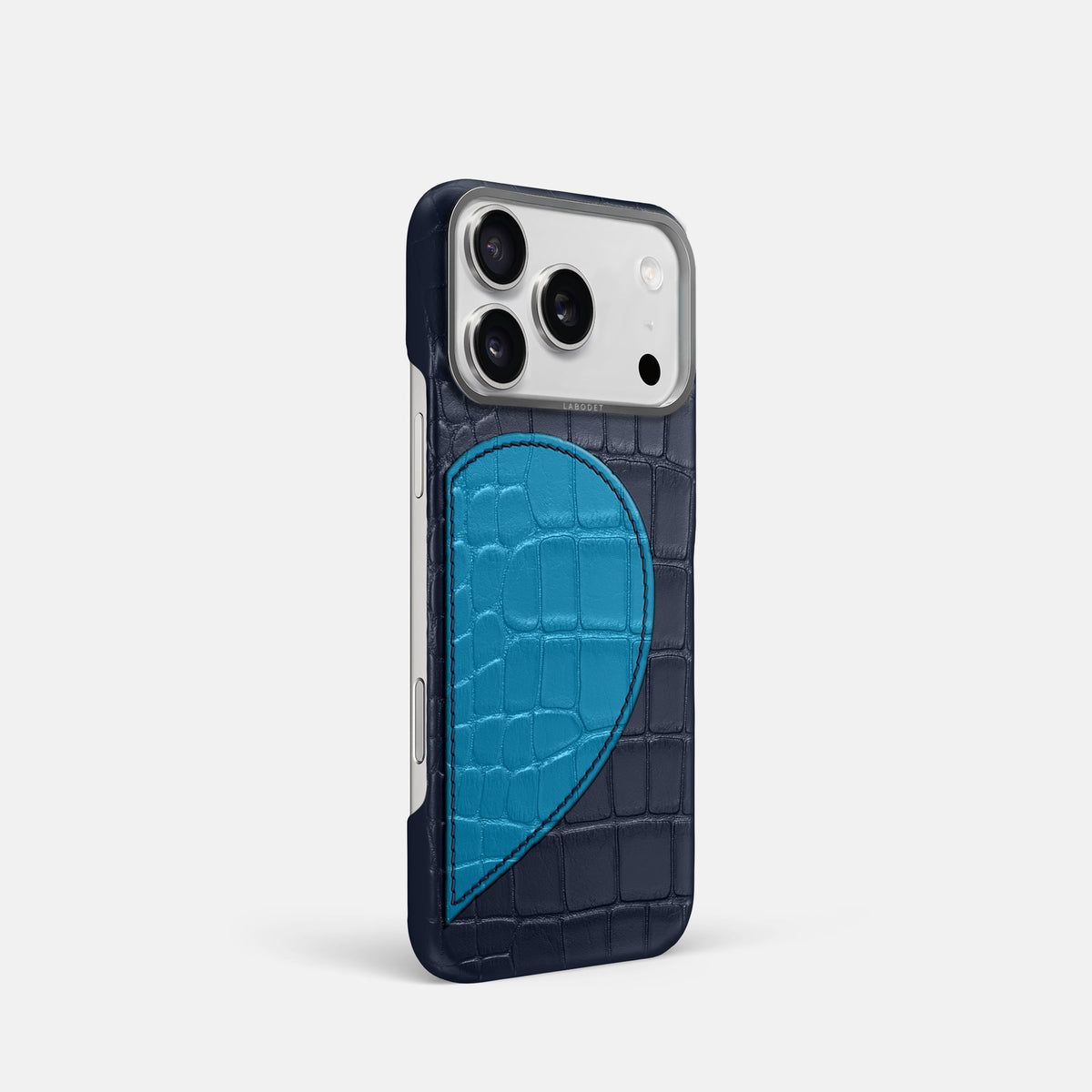 Classic Case With Half Heart - Right For iPhone 18 Pro In Alligator -2 | Navy-Blue-Steel