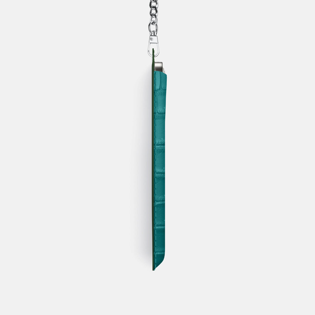 Crossbody Bag For iPhone 18 Pro In Porosus Crocodile -4 | Celadon-Steel