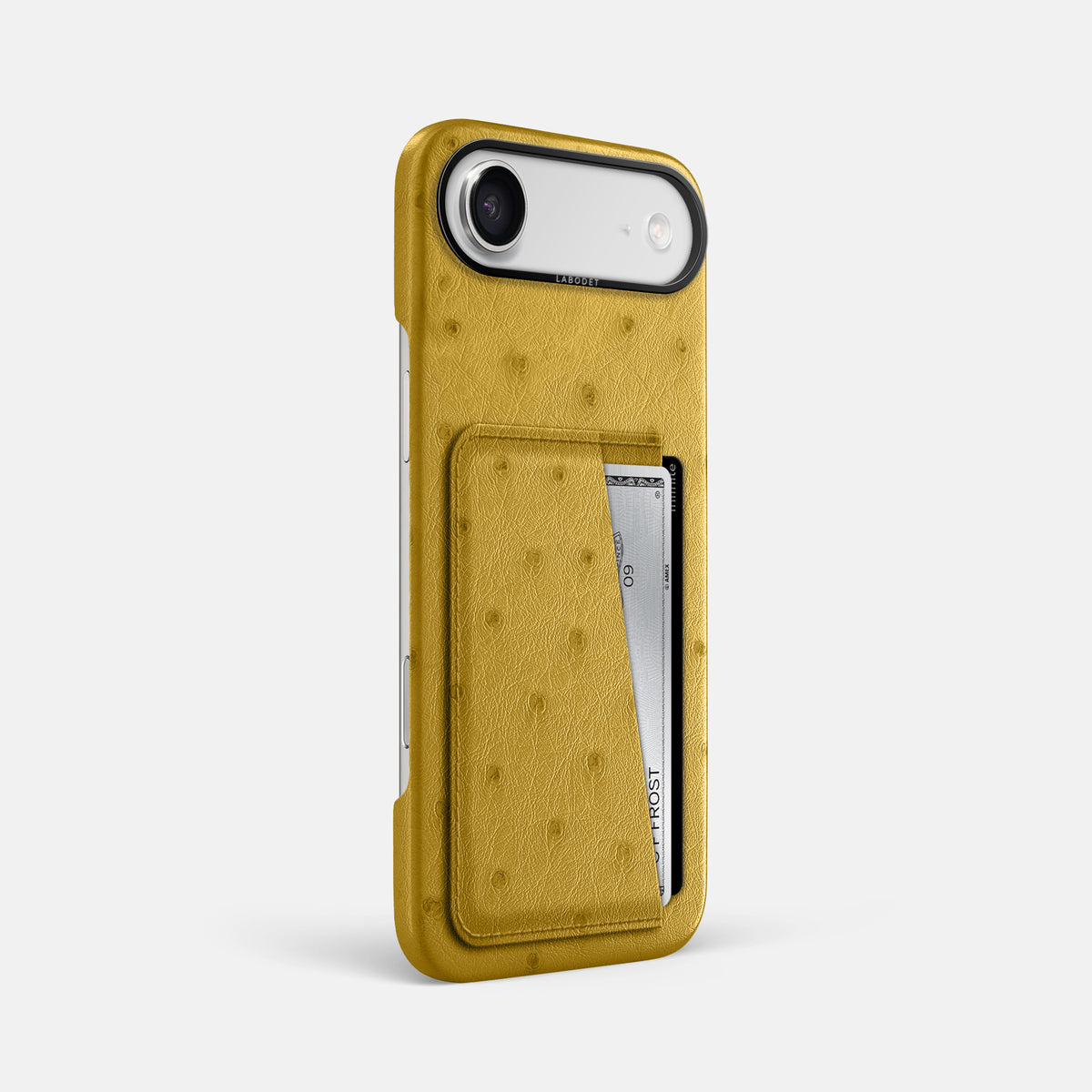 Double Card Case For iPhone 17 Air In Ostrich -2 | Gold-Black