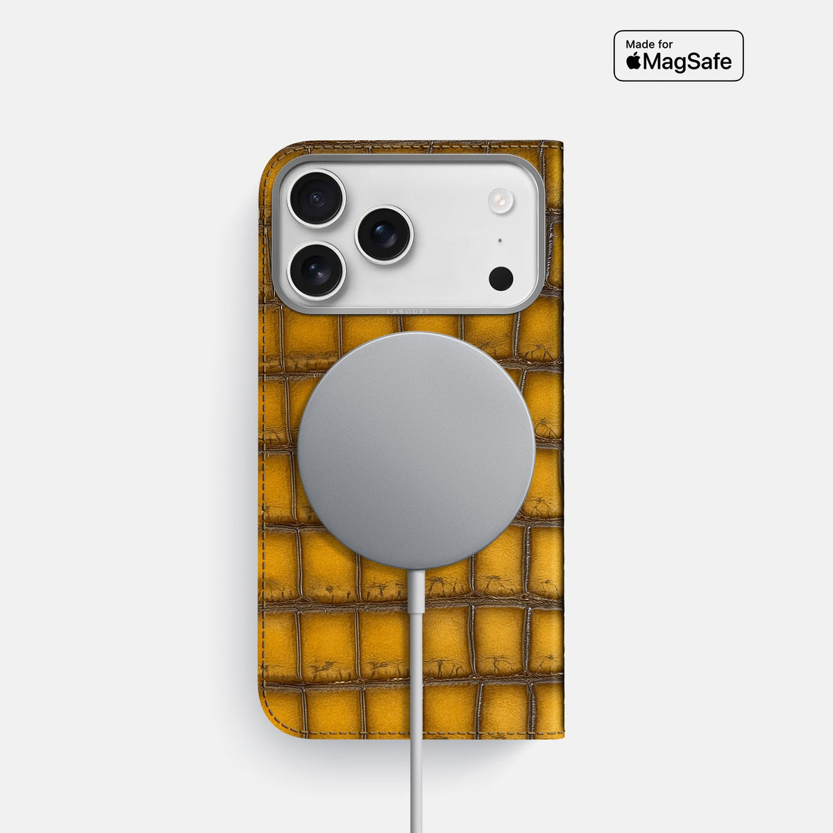 Folio Case For iPhone 18 Pro In Patina Alligator -3 | Sydney-Steel
