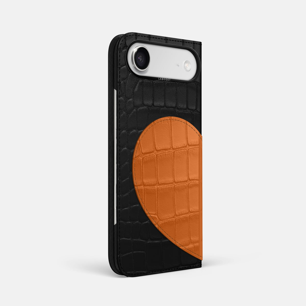Folio Case With Heart For iPhone 17 Air In Alligator -1 | Black-Black