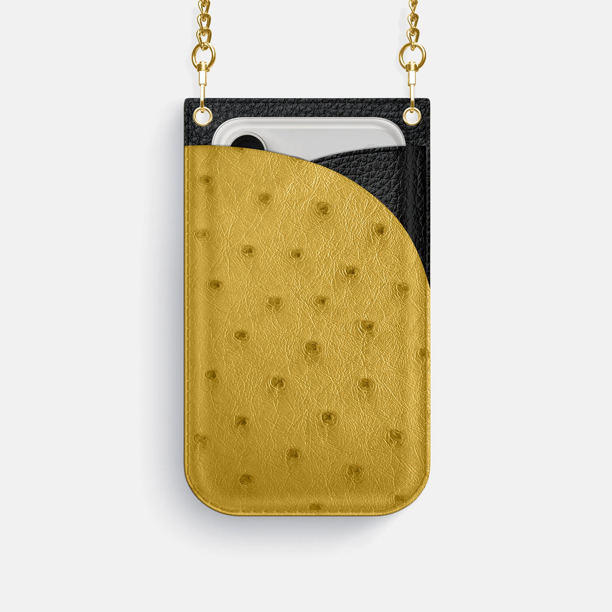 Crossbody Bag For iPhone 18 Pro In Ostrich -1 | Gold-Gold