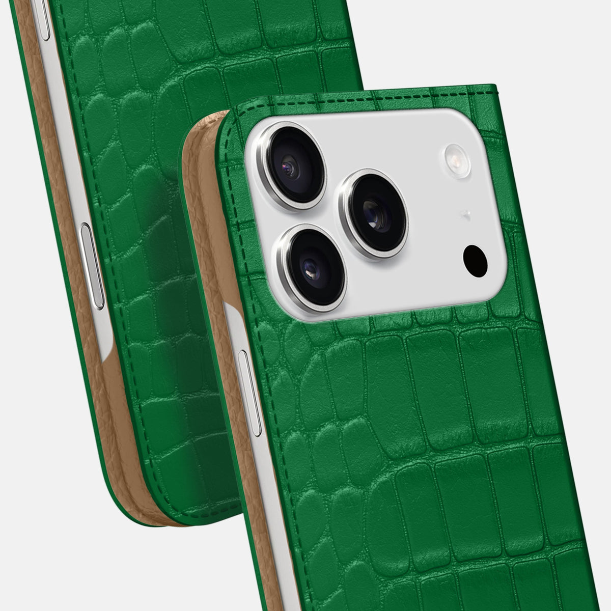 Folio Slim Case For iPhone 18 Pro Max In Alligator -5 | Forest-Green