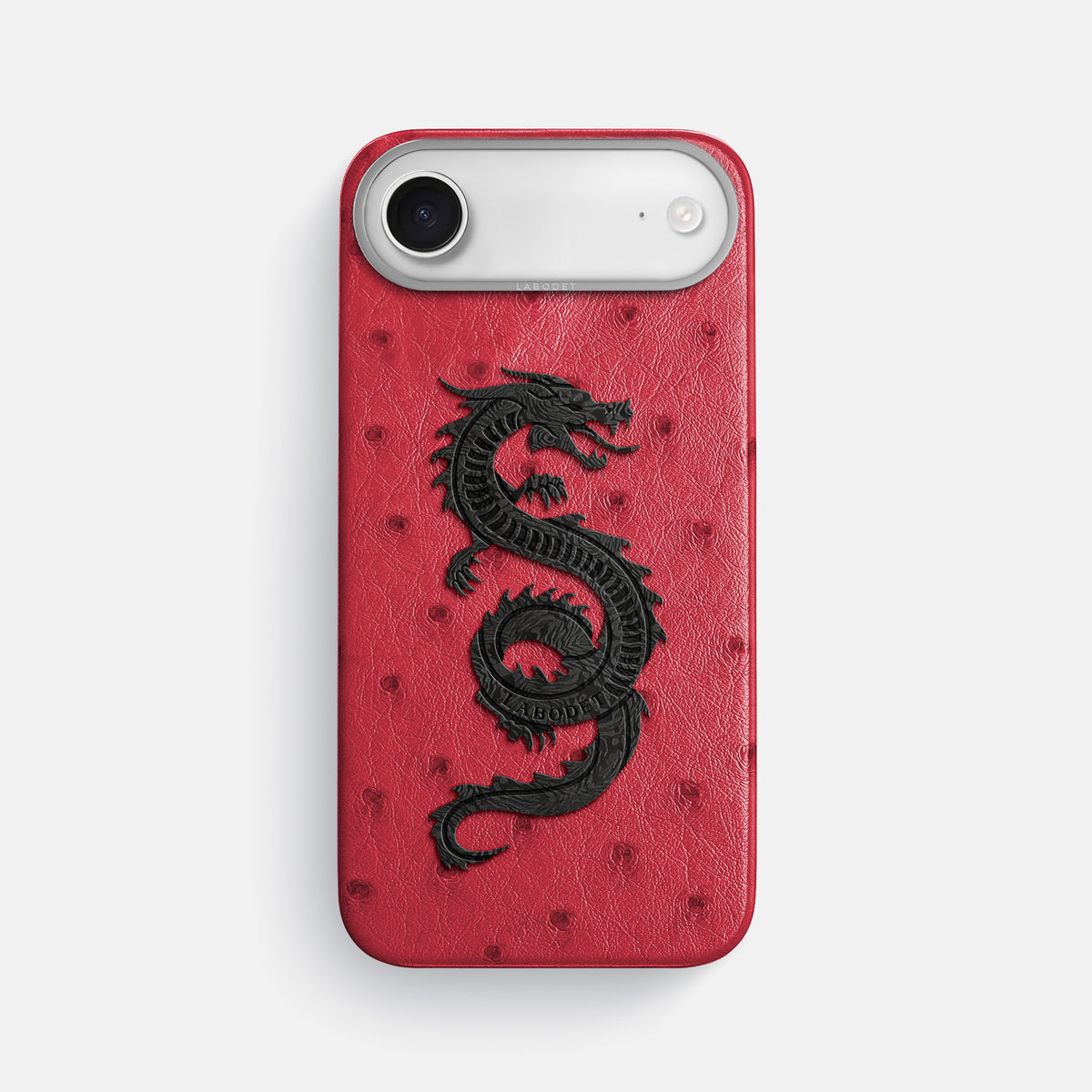 Classic Case With Carbon Dragon For iPhone 17 Air In Ostrich -1 | Red-Steel