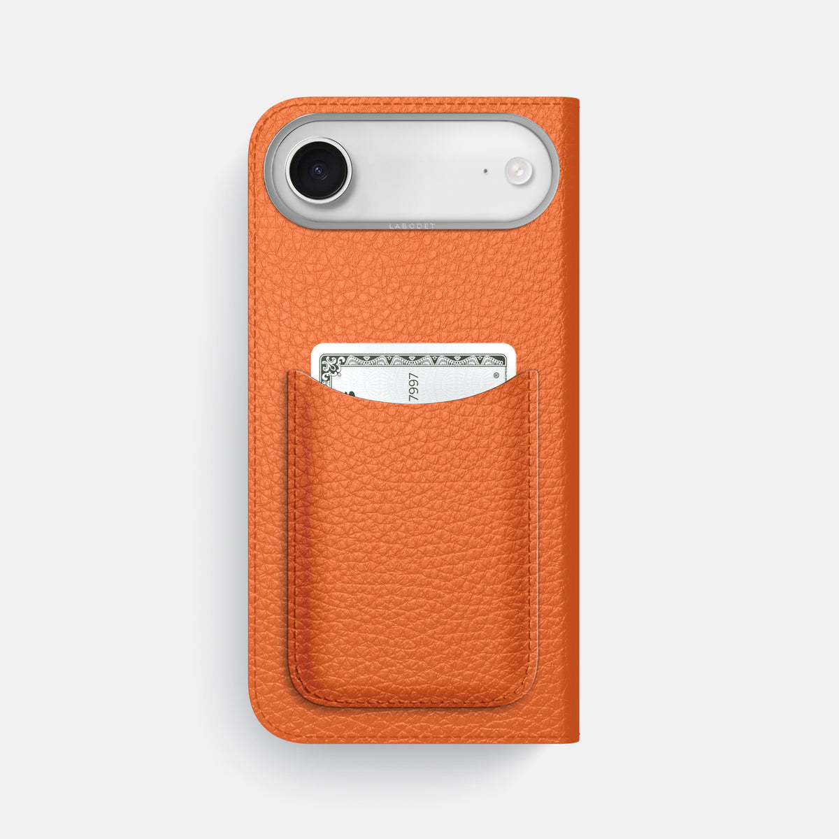 Folio Case with Card For iPhone 17 Air In Calf -3 | Orange-Steel