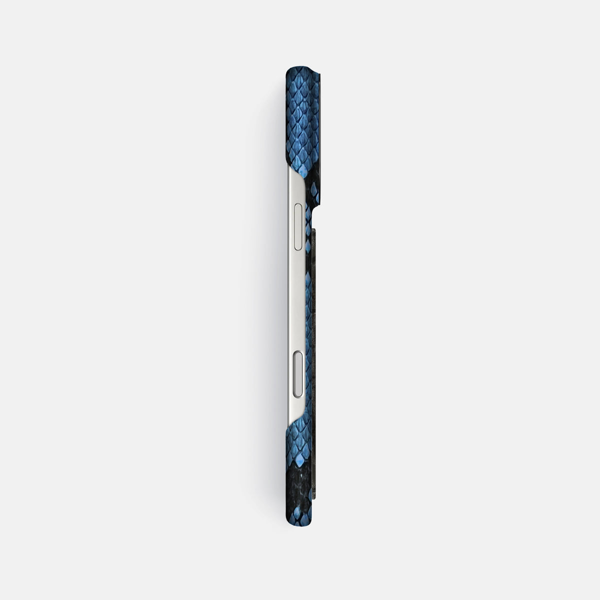 Classic Case With Carbon Dragon For iPhone 17 Pro Max In Deluxe Python -3 | Blue-Jeans-Black