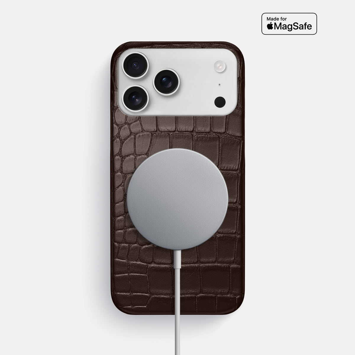 Slim Case For iPhone 17 Pro Max In Alligator -5 | Dark-Brown