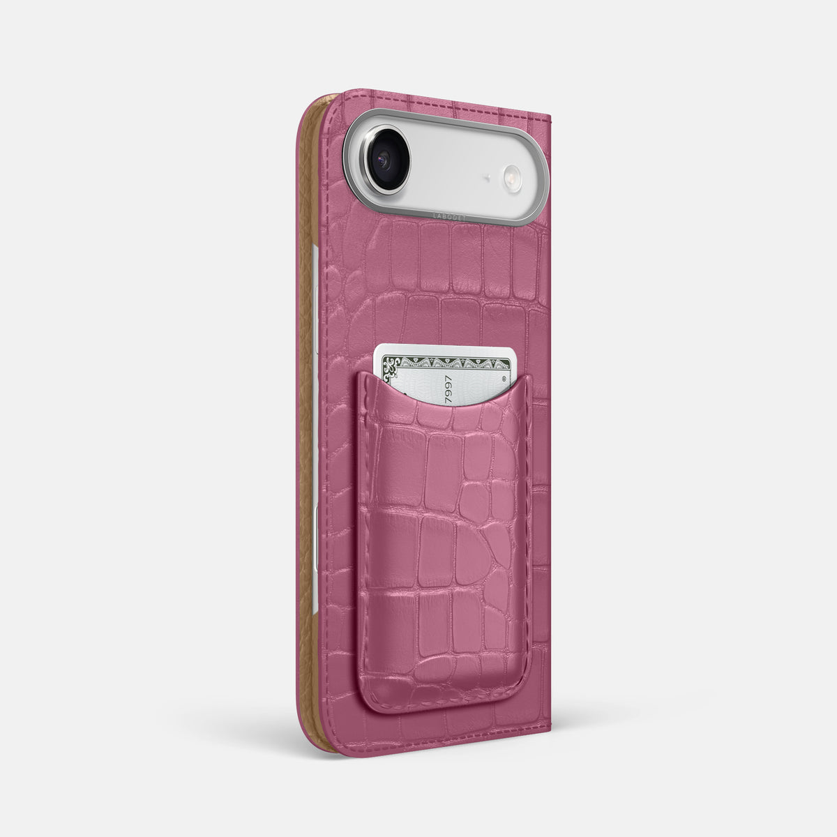 Folio Case with Card For iPhone 17 Air In Alligator -1 | Pink-Lagoon-Steel