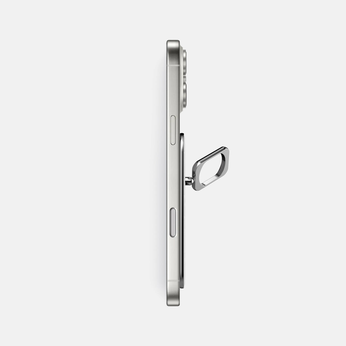 MagSafe Ring For iPhone 17 Pro Max In Shiny Alligator -3 | White-Steel