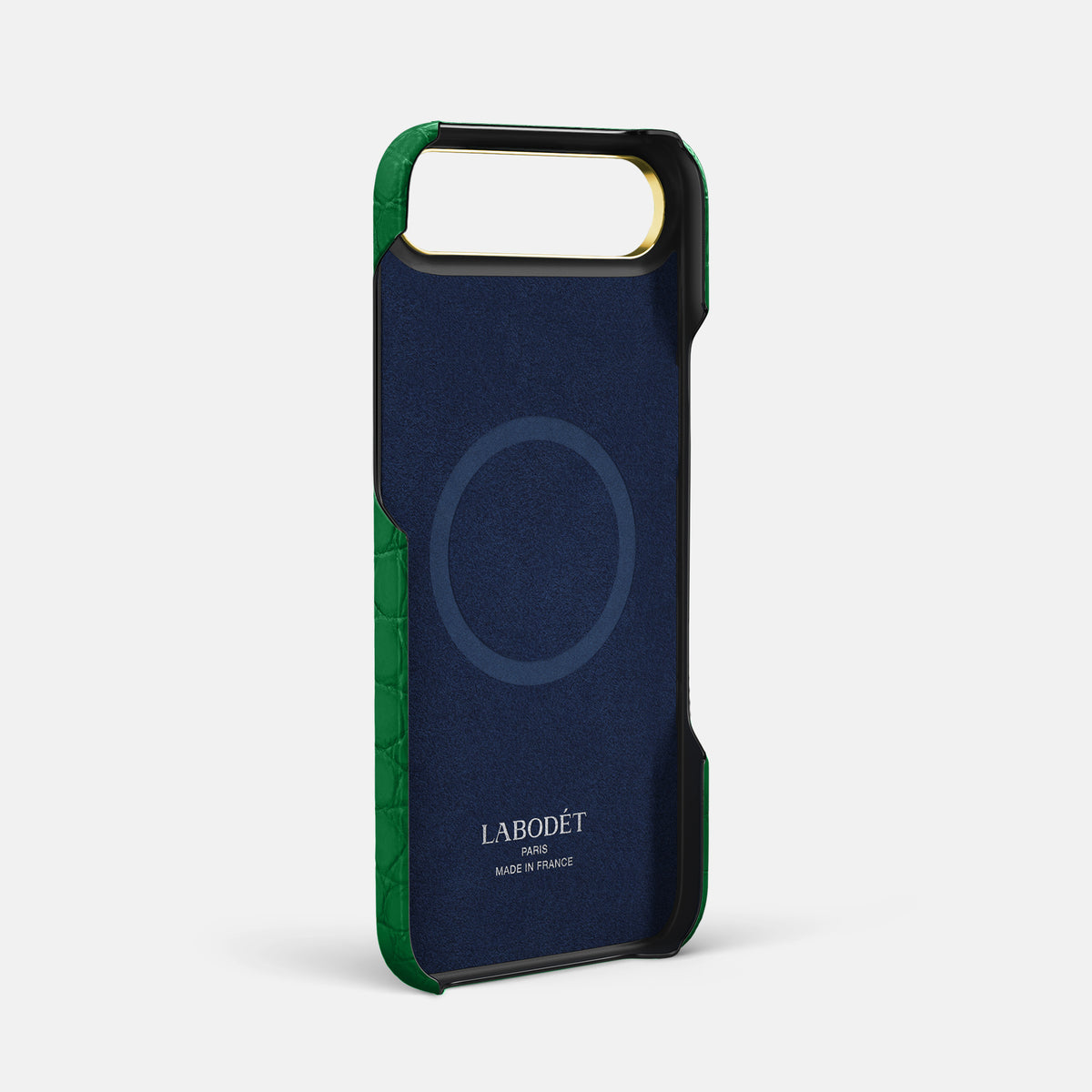 Double Card Case For iPhone 17 Air In Alligator -4 | Forest-Green-Gold