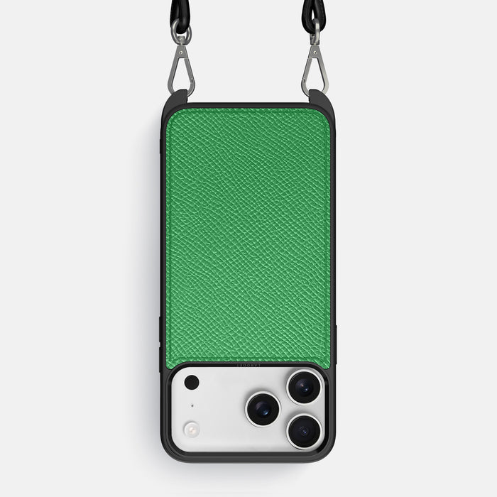 Crossbody Sport Case For iPhone 17 Pro Max In Epsom-Style Calf -1 | Grass-Green