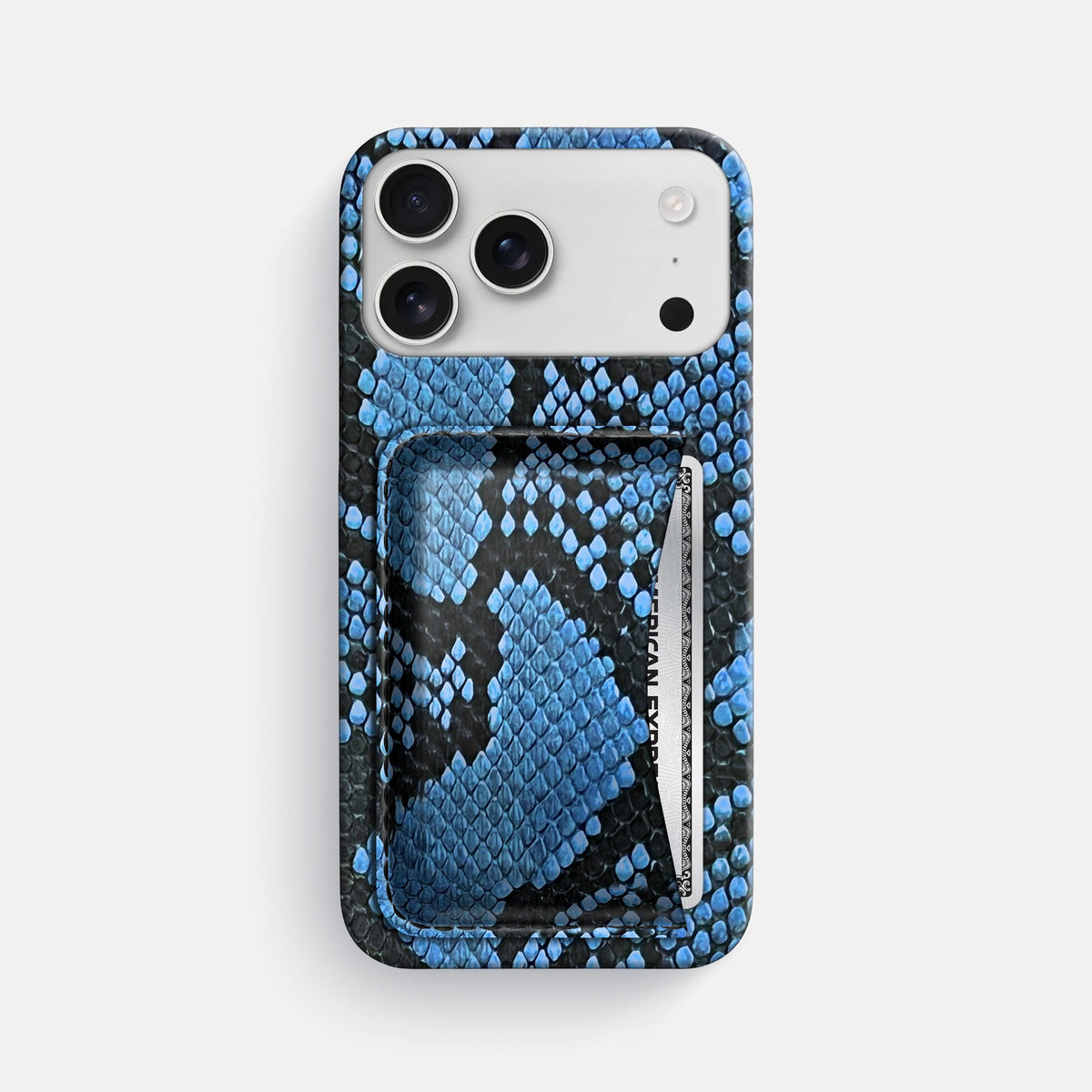 Slim Card Case For iPhone 18 Pro Max In Deluxe Python -1 | Blue-Jeans