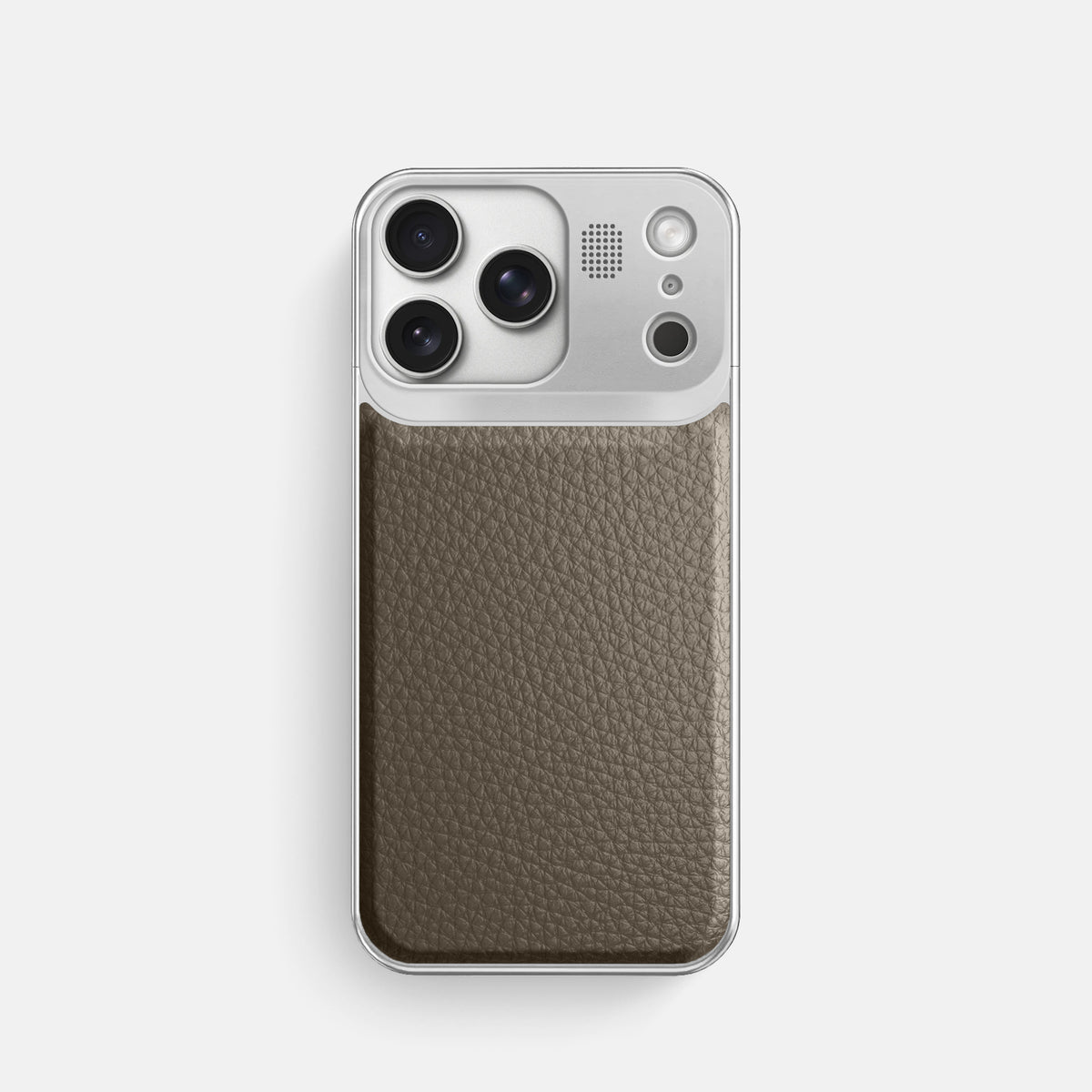 Metal Case For iPhone 17 Pro In Calf -1 | Taupe-Steel