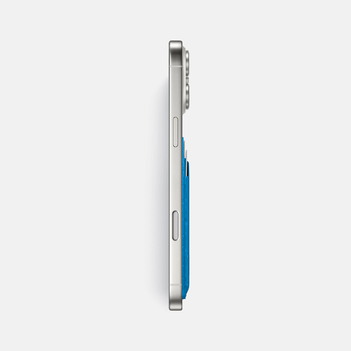 MagSafe Wallet For iPhone 17 Pro Max In Porosus Crocodile -3 | Blue-Lagoon