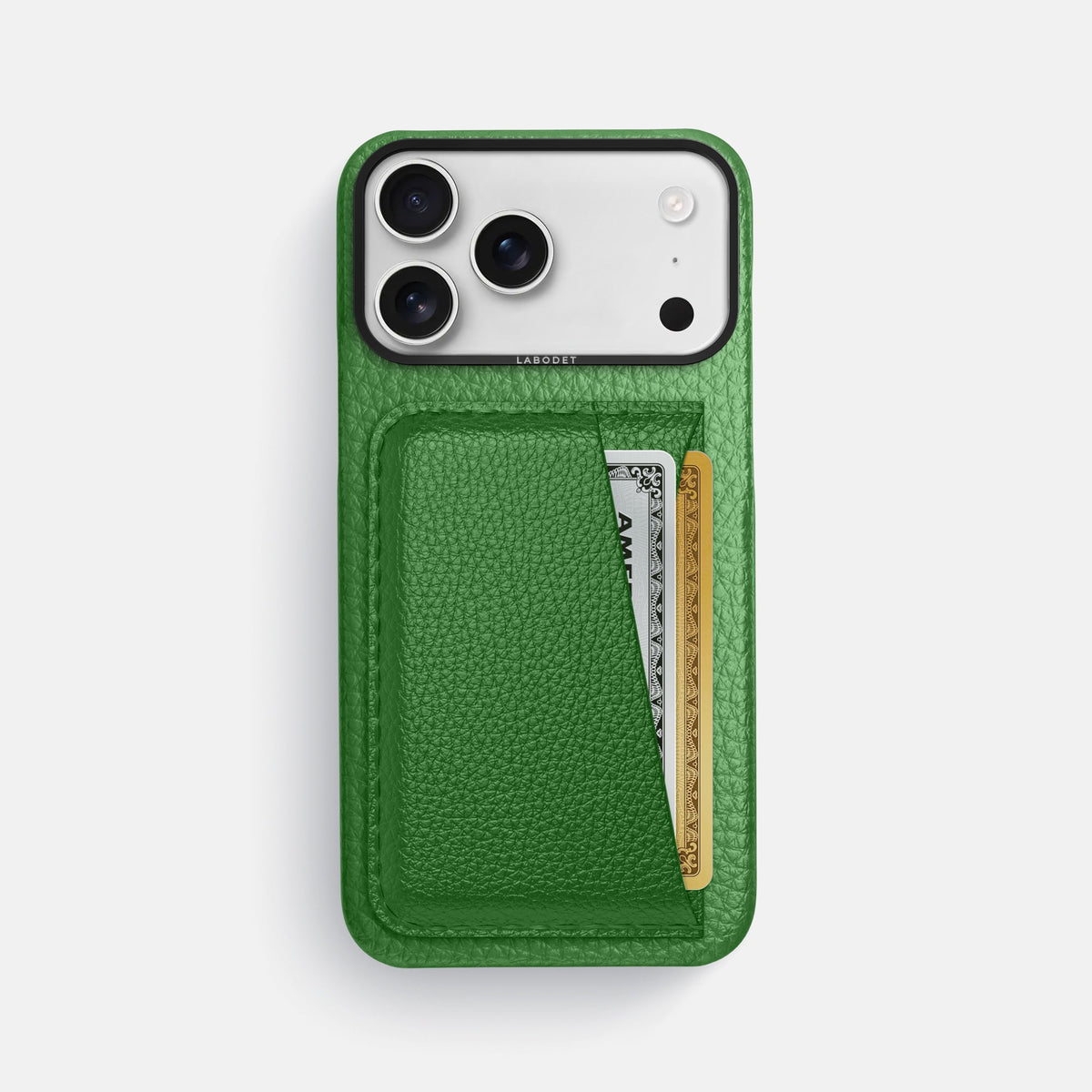 Double Card Case For iPhone 18 Pro Max In Calf -1 | Herb-Black