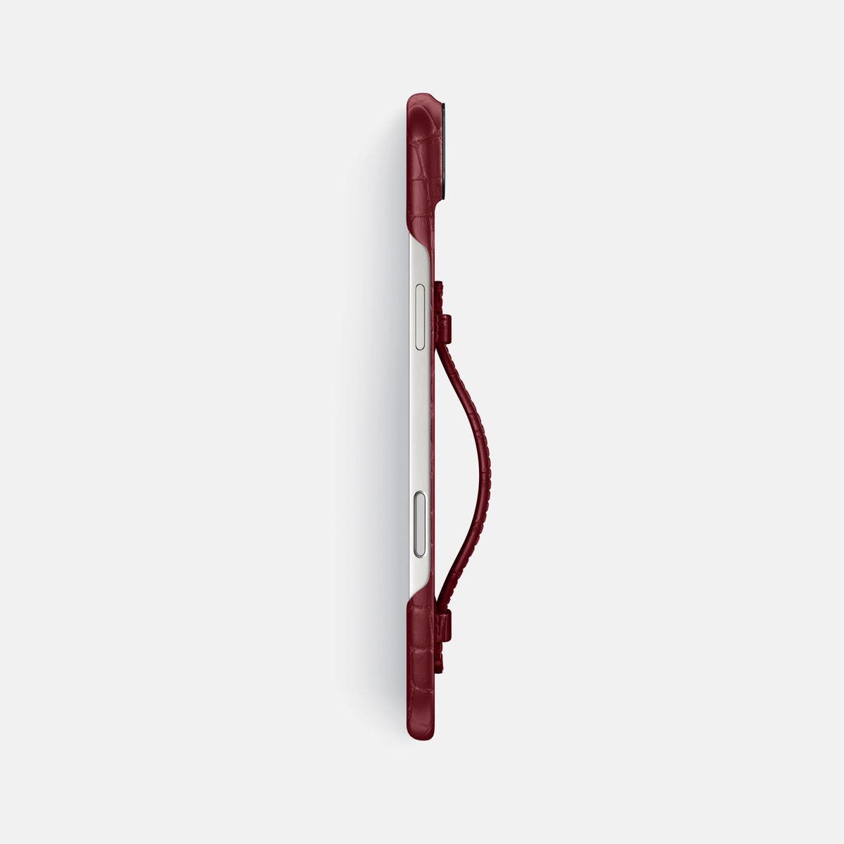Center Handle For iPhone 17 Air In Alligator -3 | Burgundy-Black